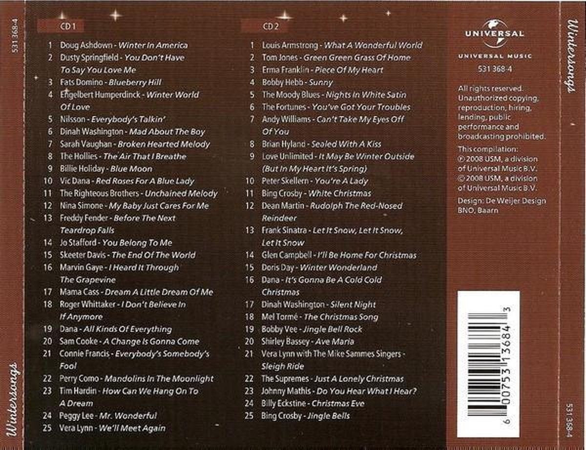 Wintersongs – various artists – CD