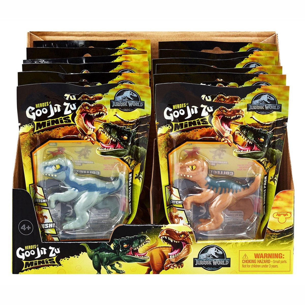 Goo jit zu jurassic minis – 1 exemplaar – fidget – stretch – rek – strek – spaar ze allemaal