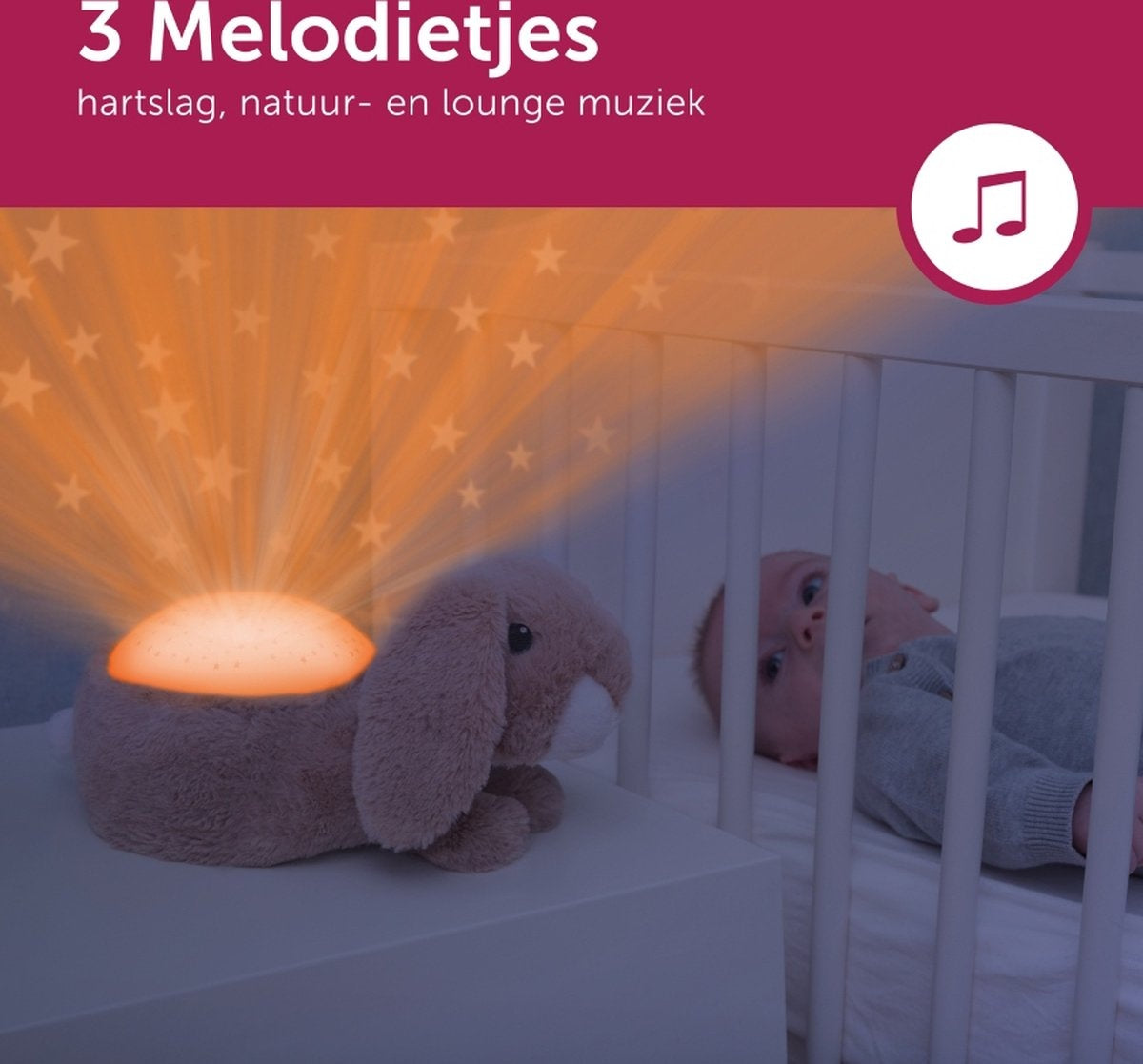 Zazu ruby babynachtlamp vrijstaand grijs led