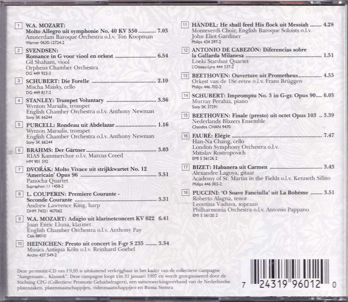 Aangenaam klassiek 1996 – CD