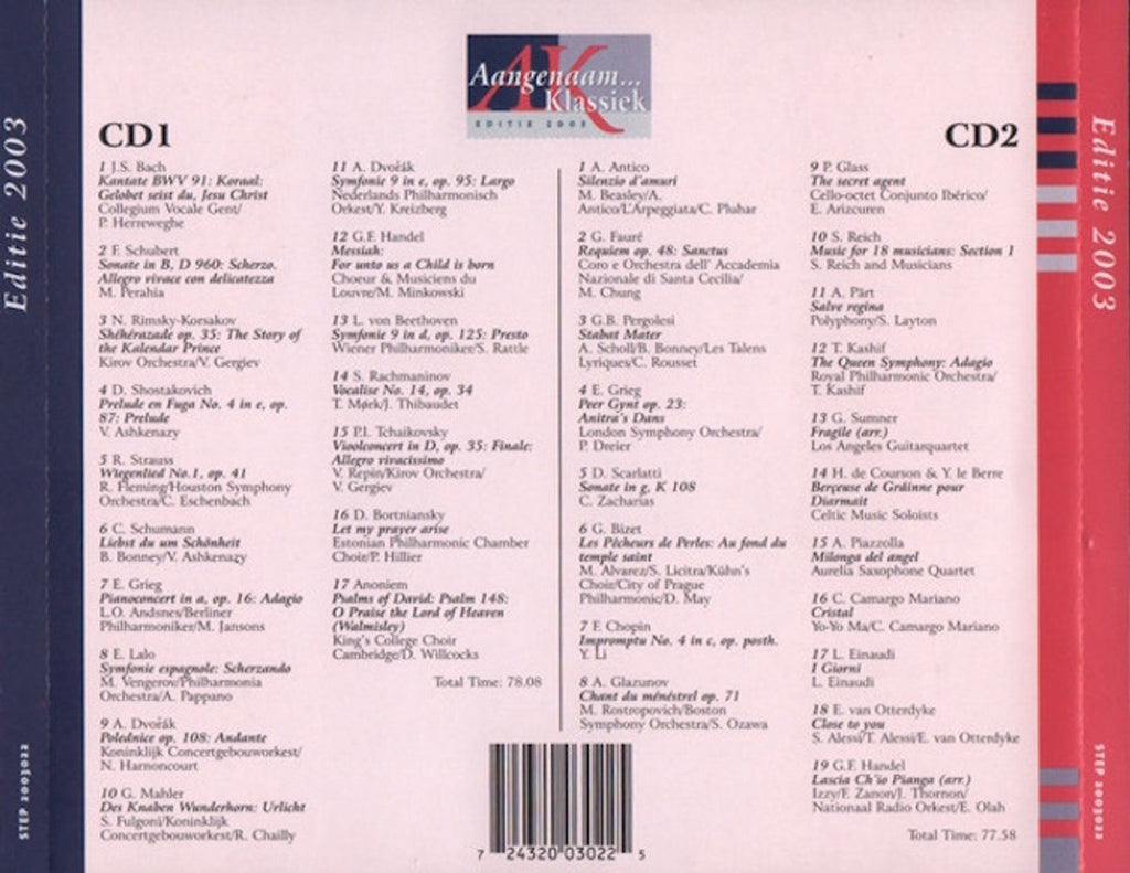 Aangenaam klassiek: editie 2003 – CD