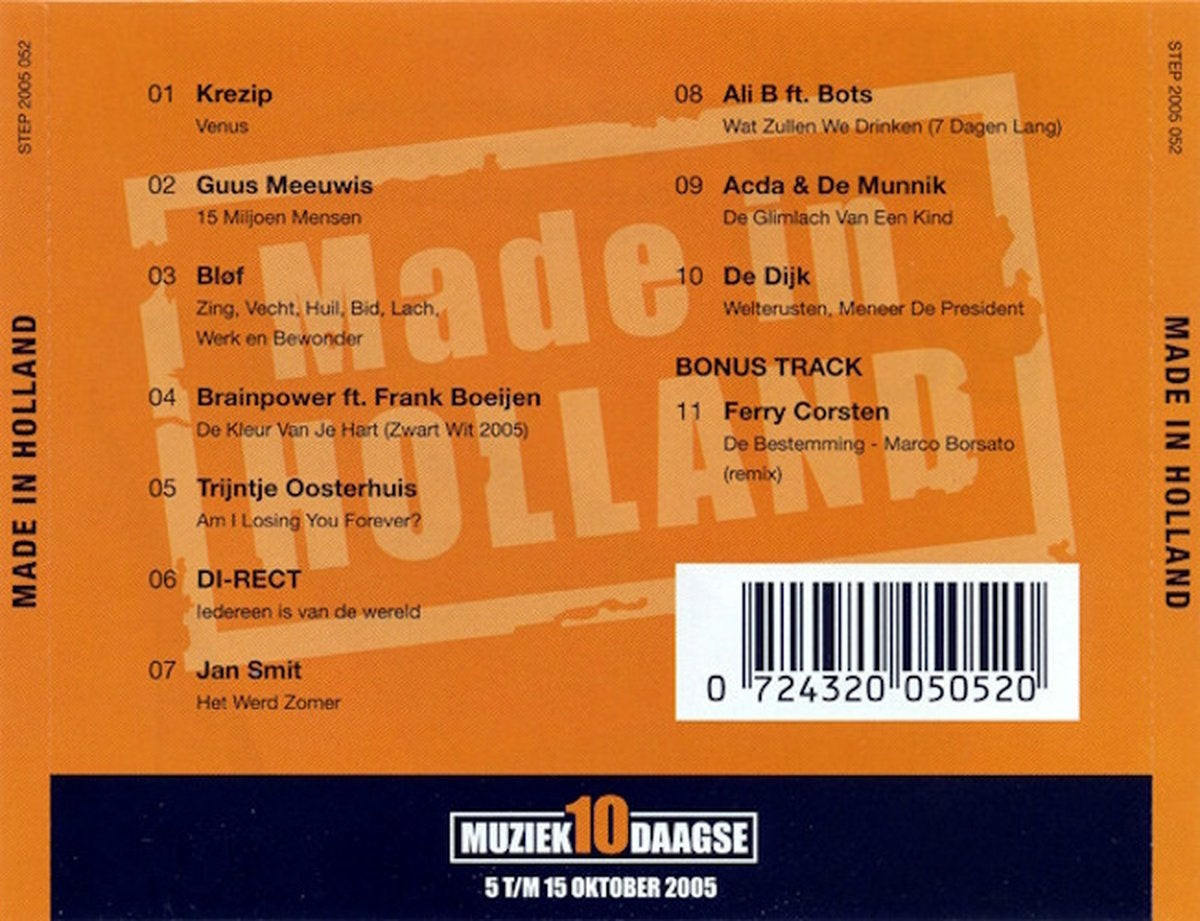 Made in holland – muziek10daagse – CD