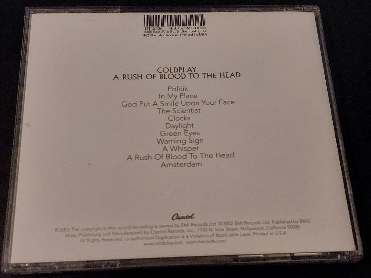A rush of blood to the head – CD