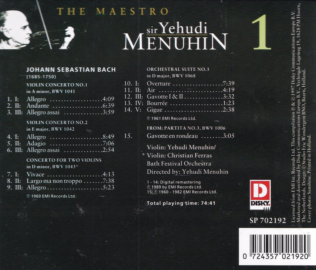 Sir yehudi menuhin – CD