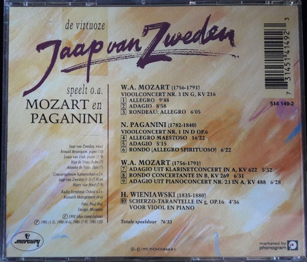 Jaap van zweden plays mozart & paganini – CD