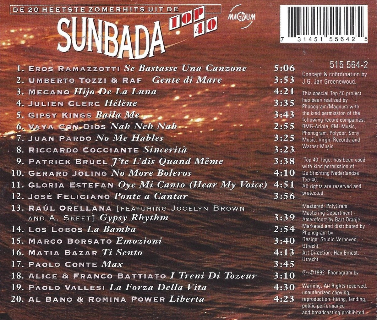 Sunbada: de 20 heetste zomerhits uit de top 40 – CD