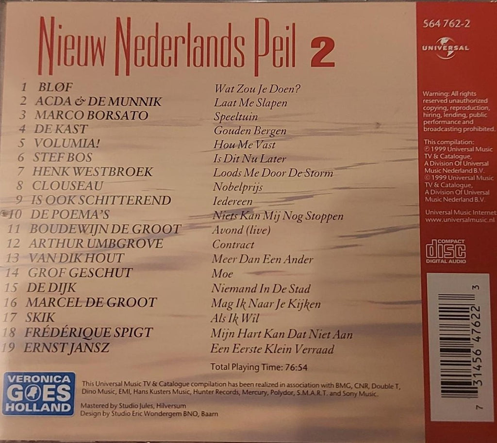Nieuw nederlands peil 2, various – media condition: very good plus (vg+) – 1 x CD compilation
