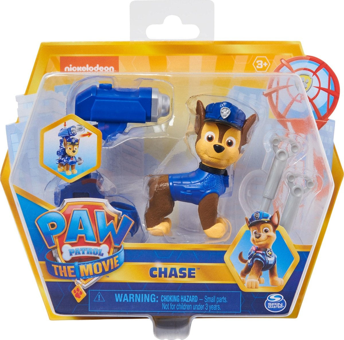 Paw patrol de film actiefiguur met rugzak – clip en 2 projectielen – stijlen kunnen variëren