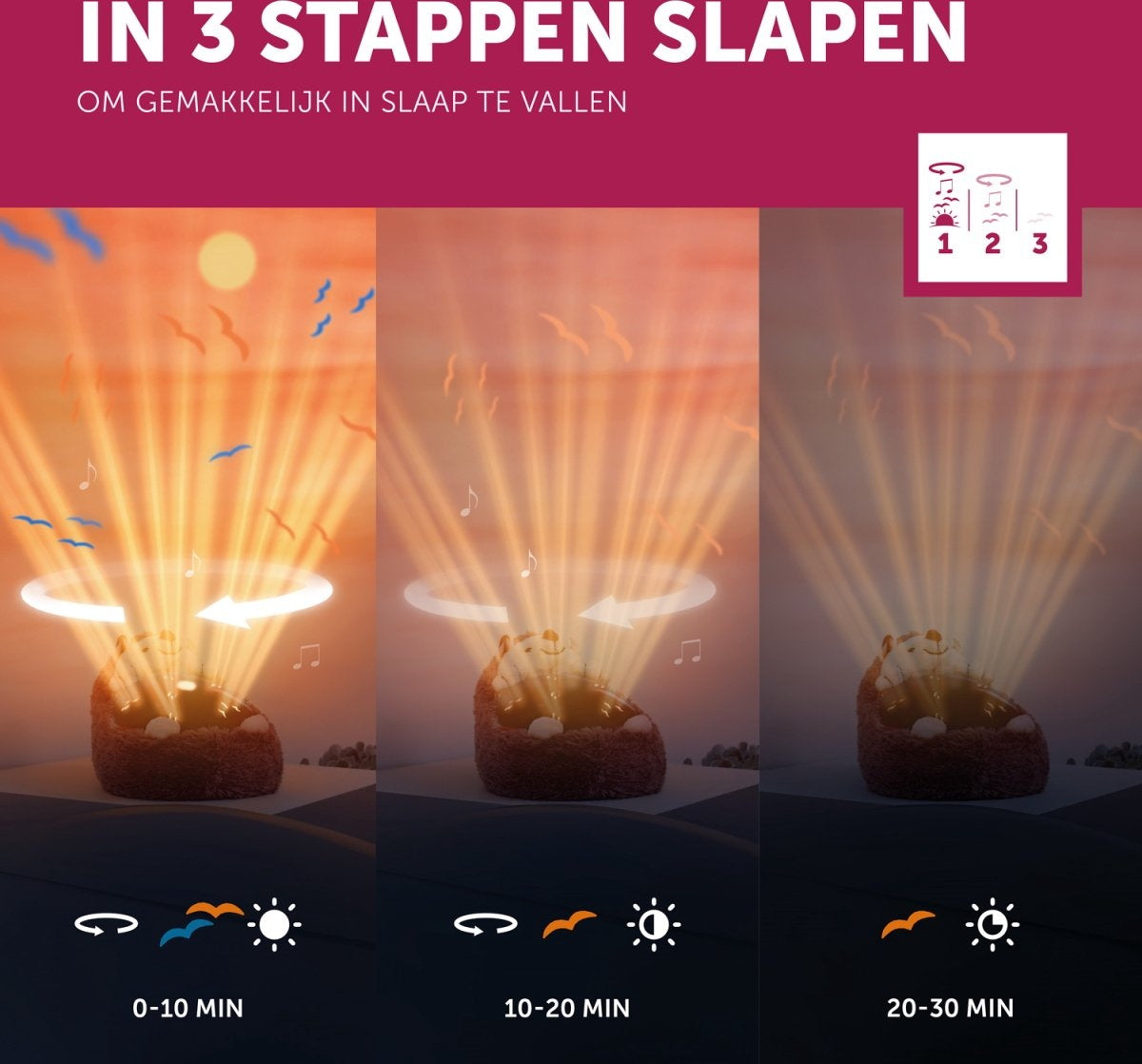 Zazu henry de egel zonsondergang projector