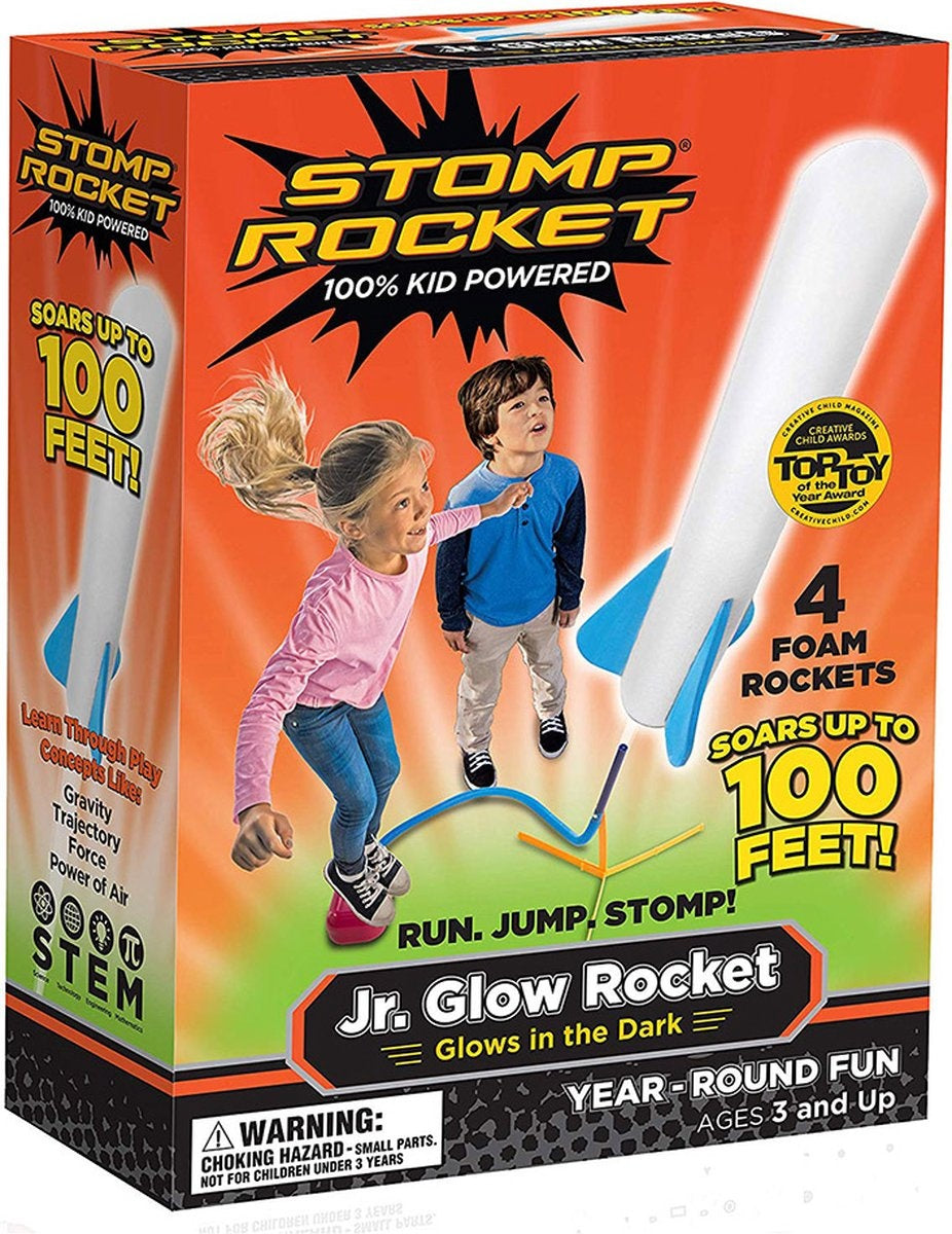 Stomp rocket 365044 stomp rocket jr. glow – 4 raketten – speelgoed
