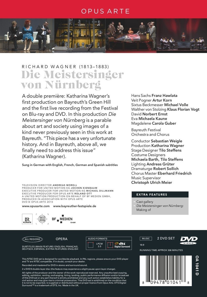 Florian vogt & hawlata & korn & bayreuther festspiele – wagner: die meistersinger von nürnberg (2 DVD)