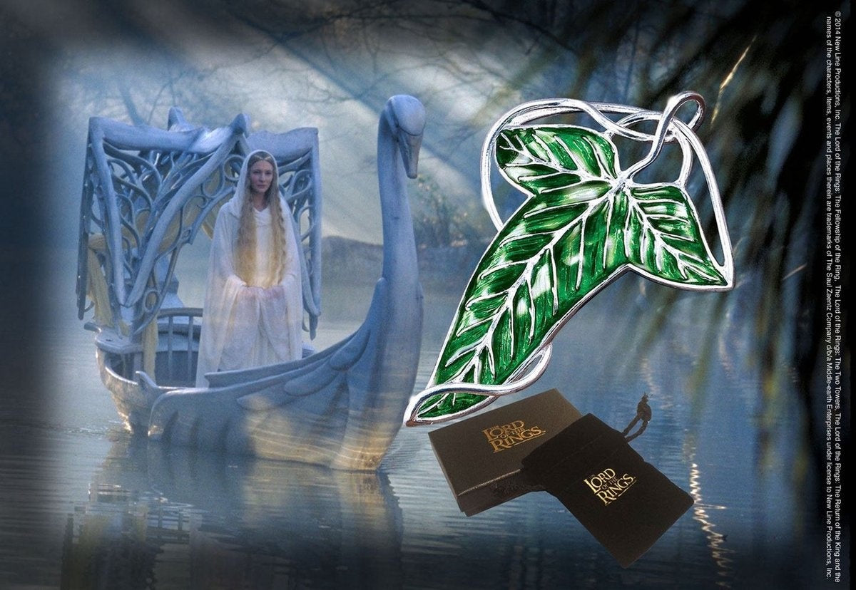 Lord of the rings broche elvenbladbroche (verzilverd) 8 cm