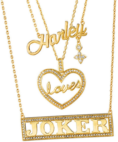 DC Comics: harley quinn loves the joker necklace set
