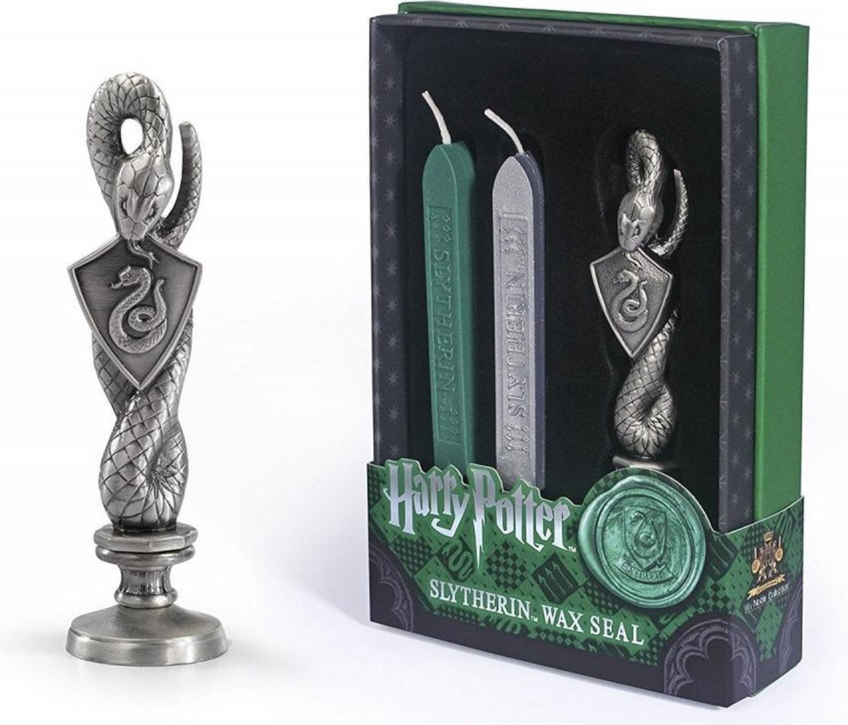 The Noble Collection Harry Potter stempel slytherin 10 cm zilverkleurig