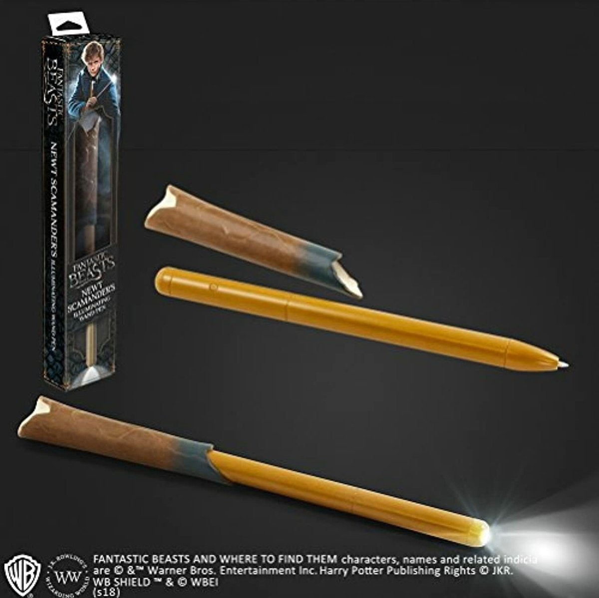Newt scarmander pen met lichtgevende toverstok