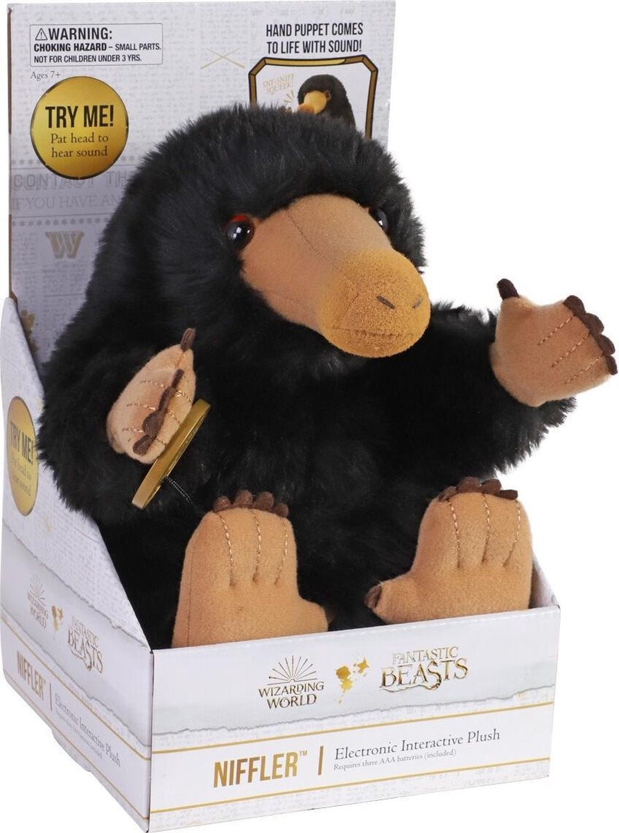 The Noble Collection Fantastic Beasts and where to find them – interactive plush figure niffler 23 cm pluche knuffel – zwart