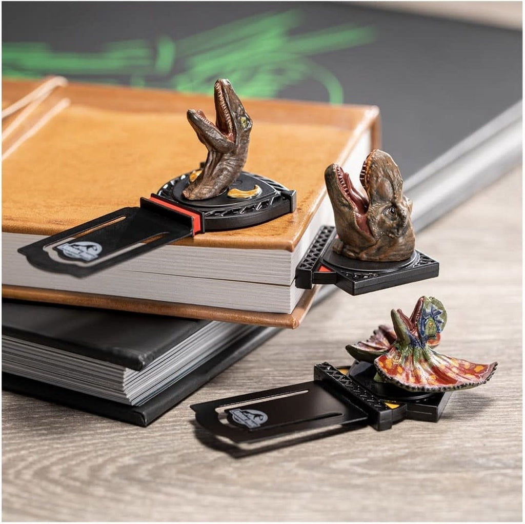 The Noble Collection jurassic park boekenlegger dinosaurs set van 4