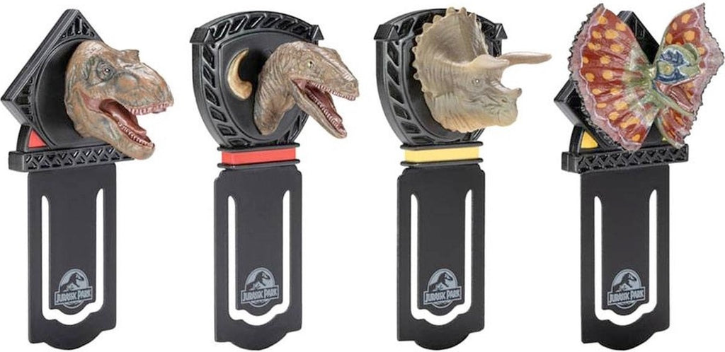 The Noble Collection jurassic park boekenlegger dinosaurs set van 4