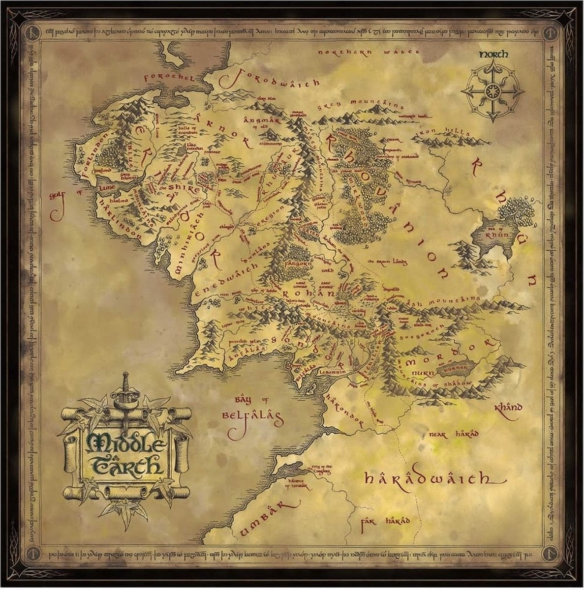 The Noble Collection the lord of the rings – middle earth (1000 pieces) puzzel