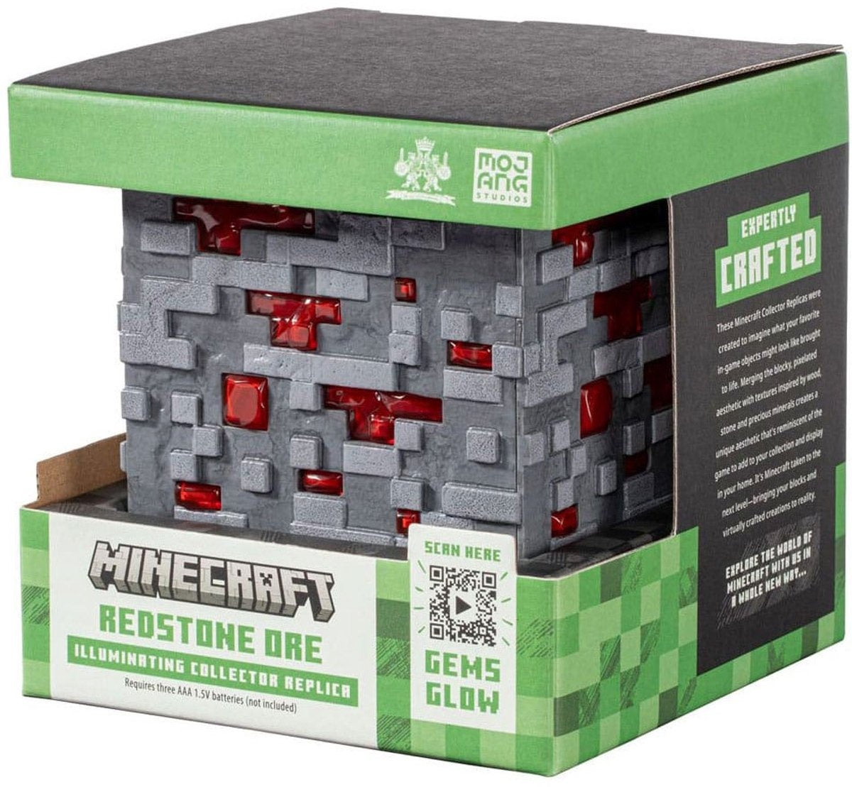 Minecraft: illuminating redstone ore cube