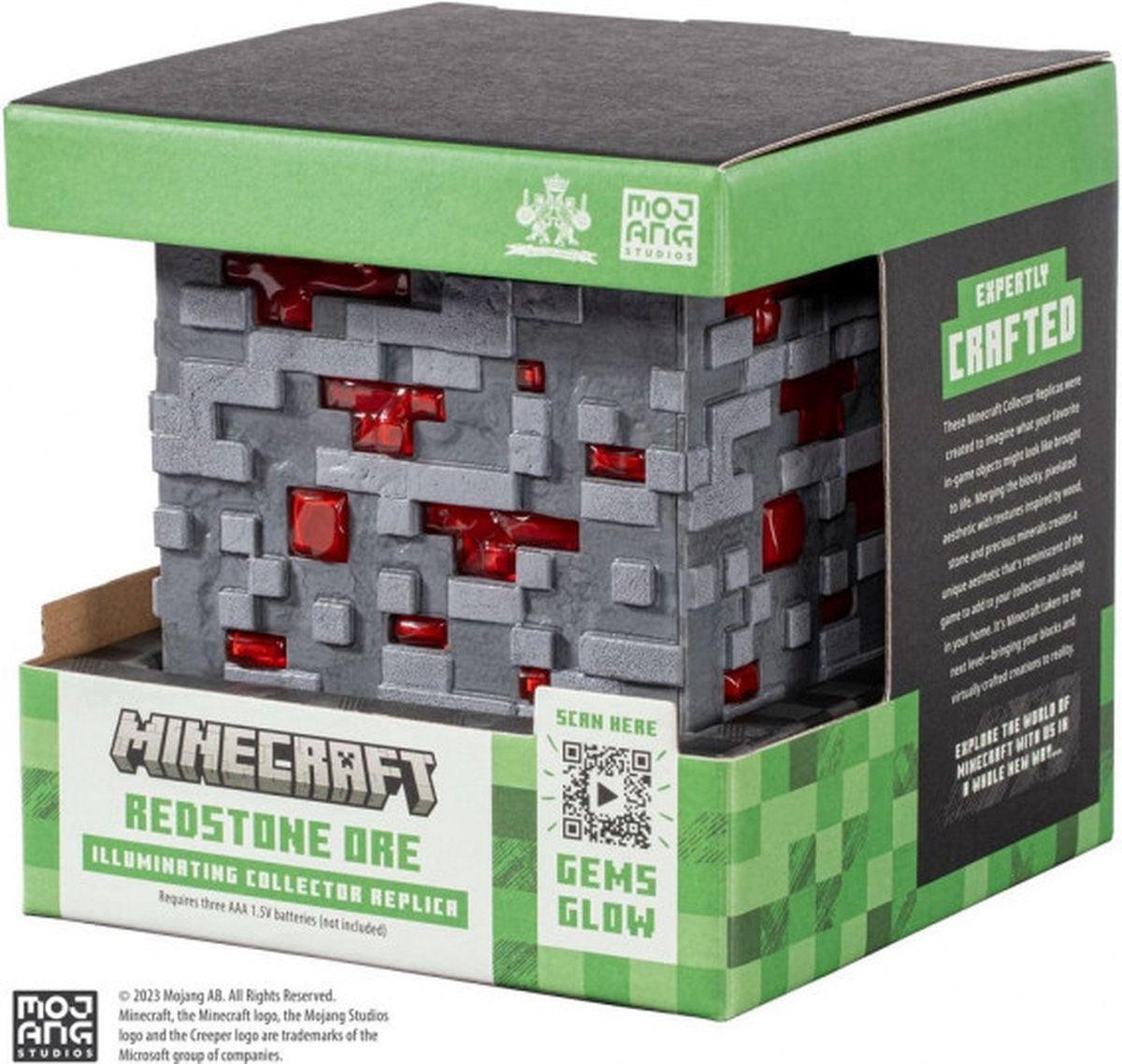 Minecraft: illuminating redstone ore cube