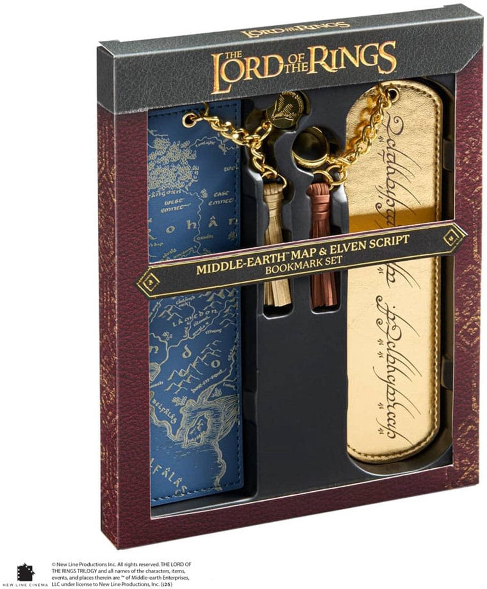 The Noble Collection the lord of the rings bookmarks 2-pack middle earth and elven script stationery