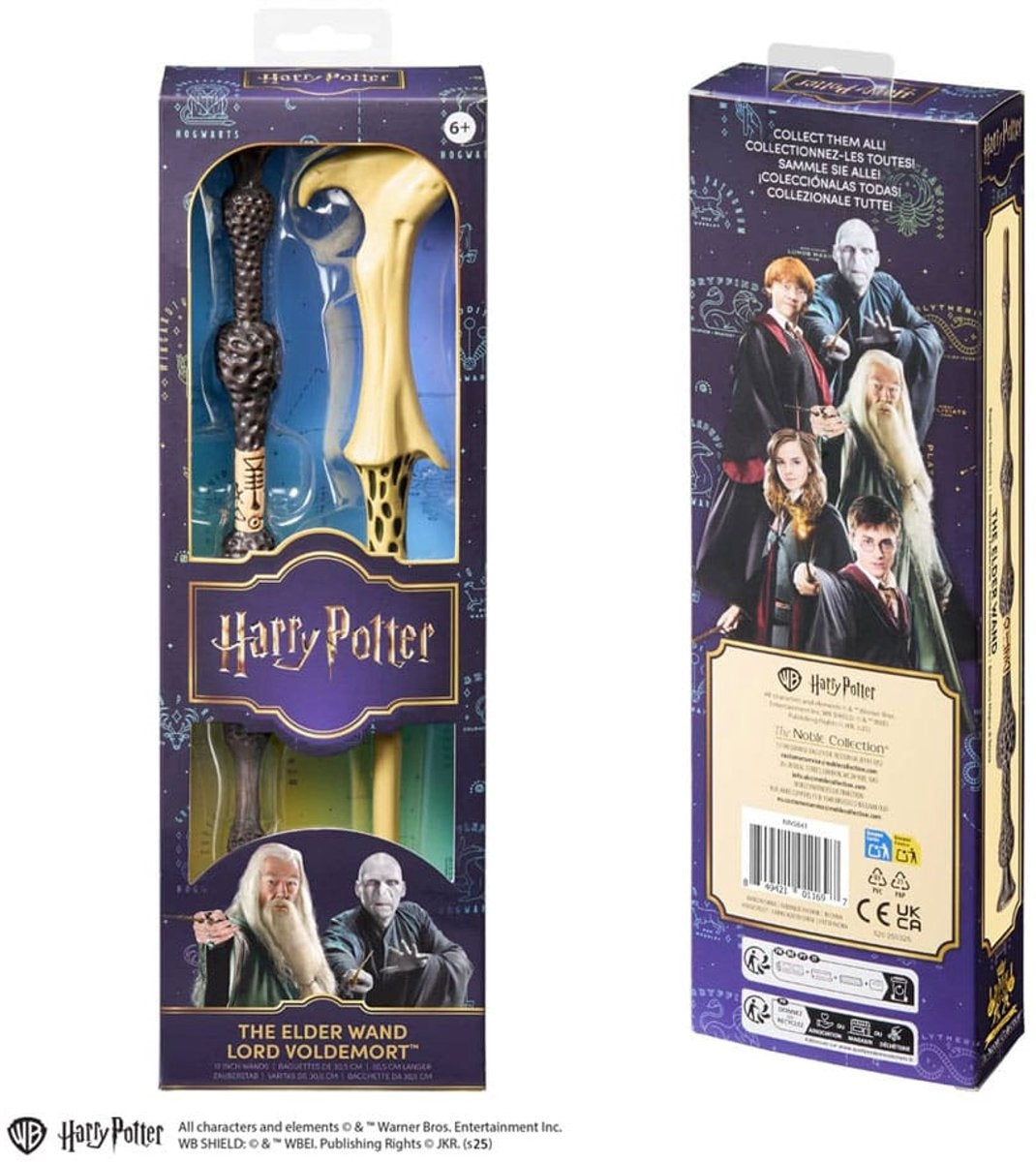 The Noble Collection Harry Potter twin-pack role play toverstaf – toverstoks the elder & lord voldemort 30 cm replica: down-scaled