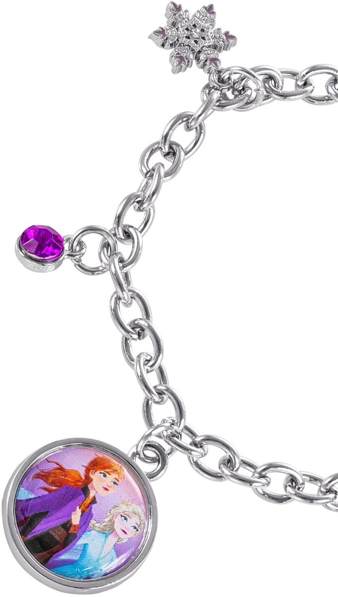 Disney frozen ii anna & elsa multicoloured enamel costume charm bracelet