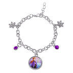 Disney frozen ii anna & elsa multicoloured enamel costume charm bracelet