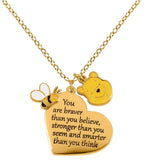 Winnie the pooh you are braver than you believe unisex halsketting – goudkleurig – standard