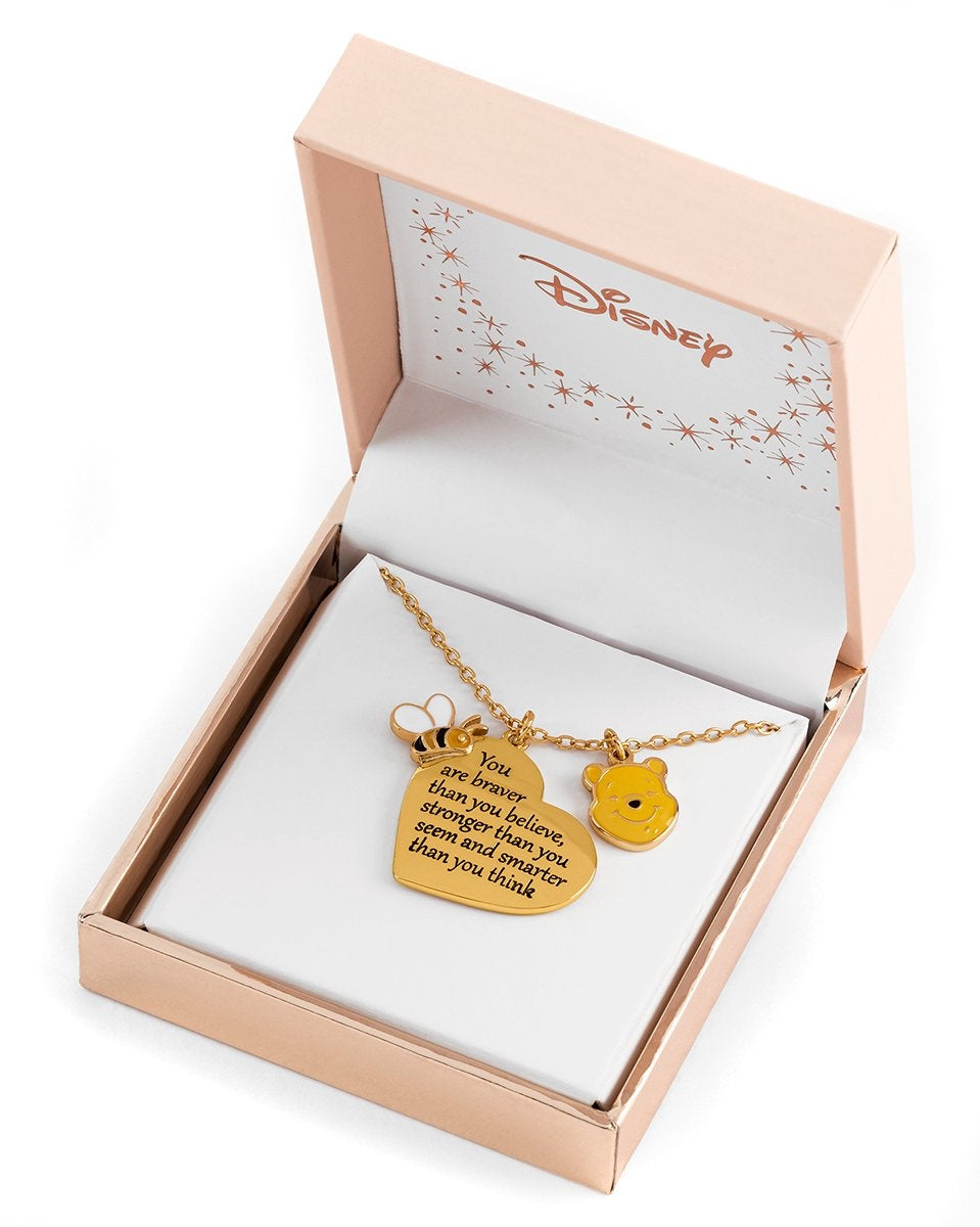 Winnie the pooh you are braver than you believe unisex halsketting – goudkleurig – standard