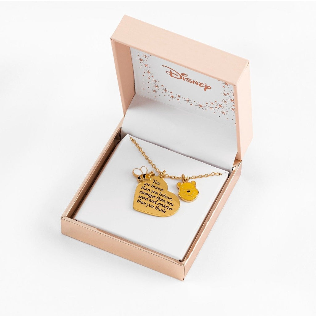 Winnie the pooh you are braver than you believe unisex halsketting – goudkleurig – standard
