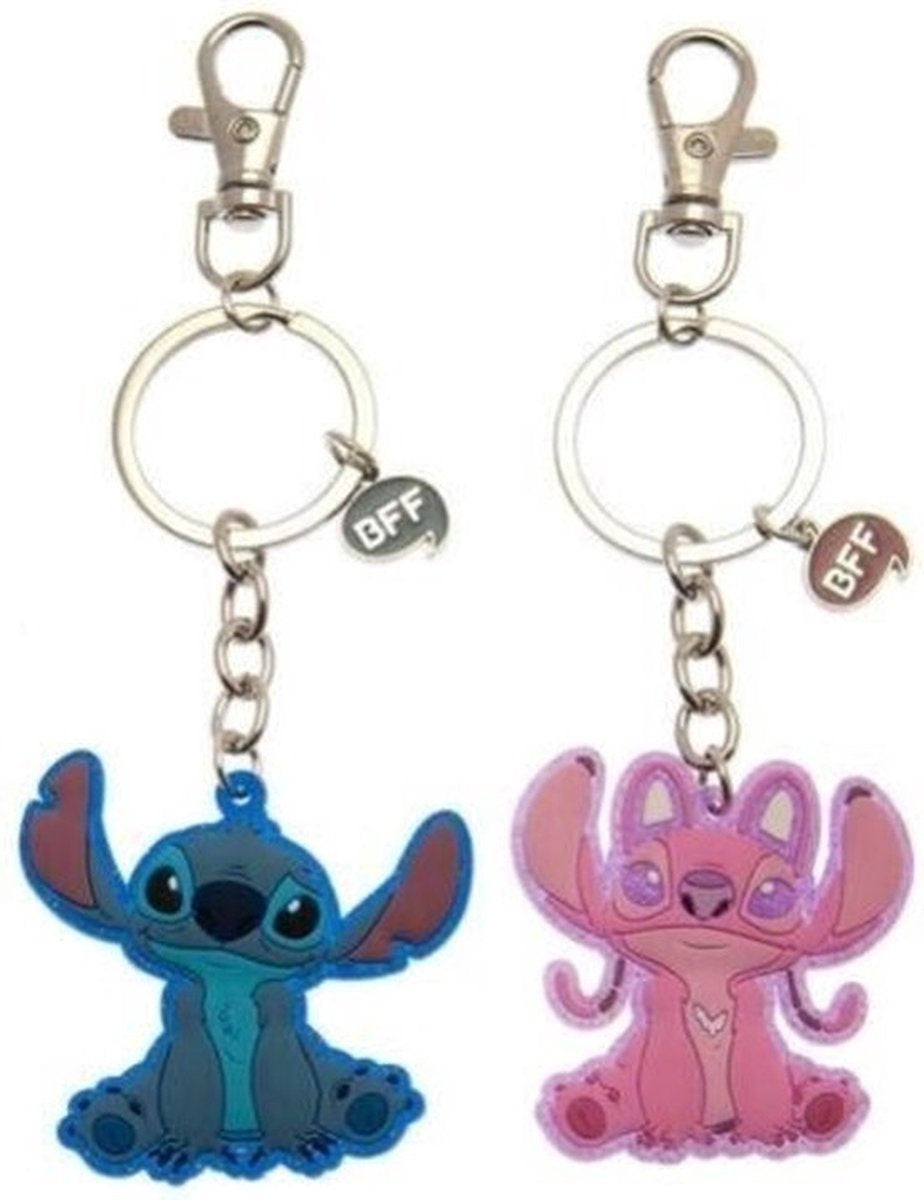 Disney stitch & angel bff dual keychains