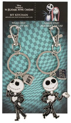 Disney the nightmare before christmas black, white and silver bff keyring set