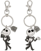 Disney the nightmare before christmas black, white and silver bff keyring set