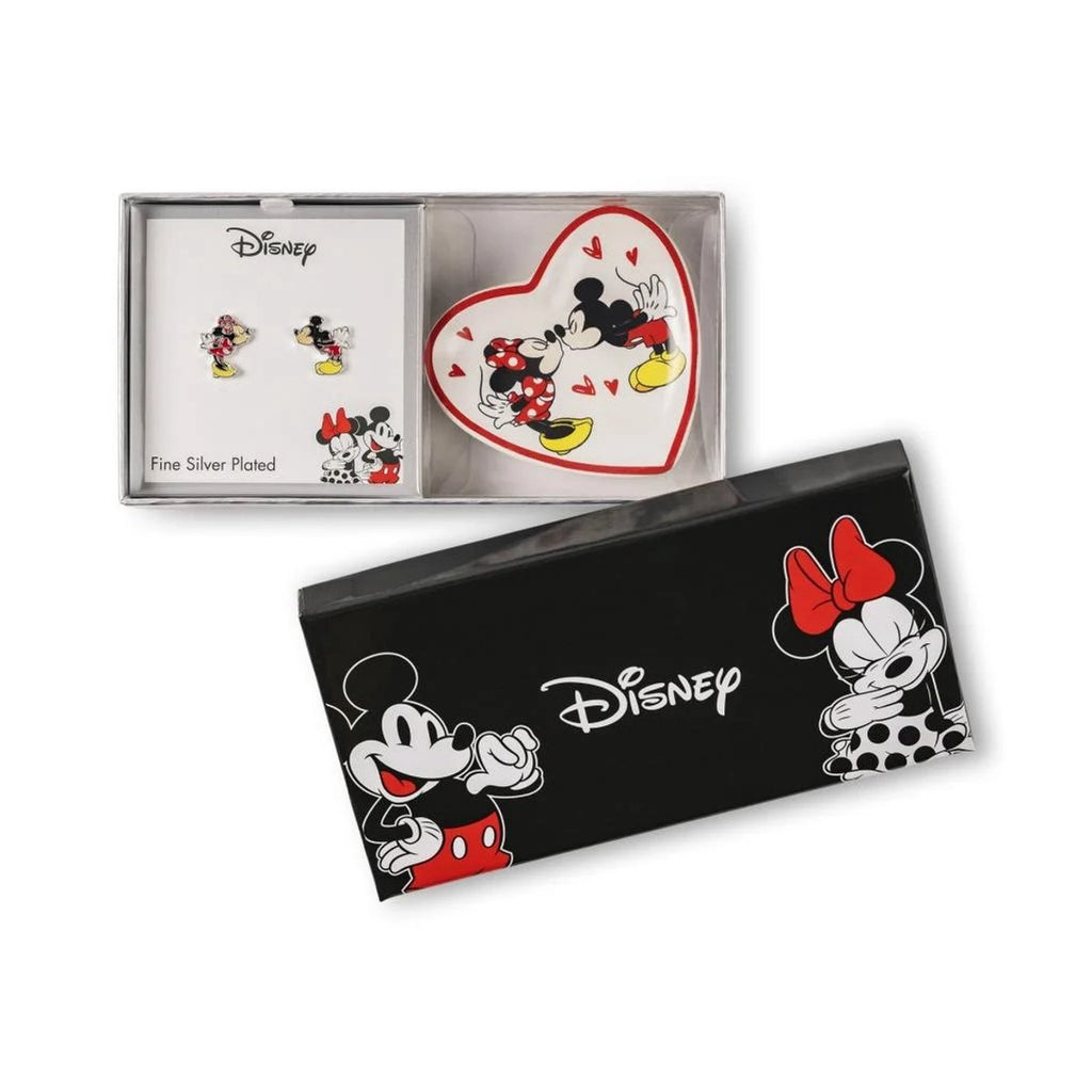 Mickey & minnie earrings and trinket tray set