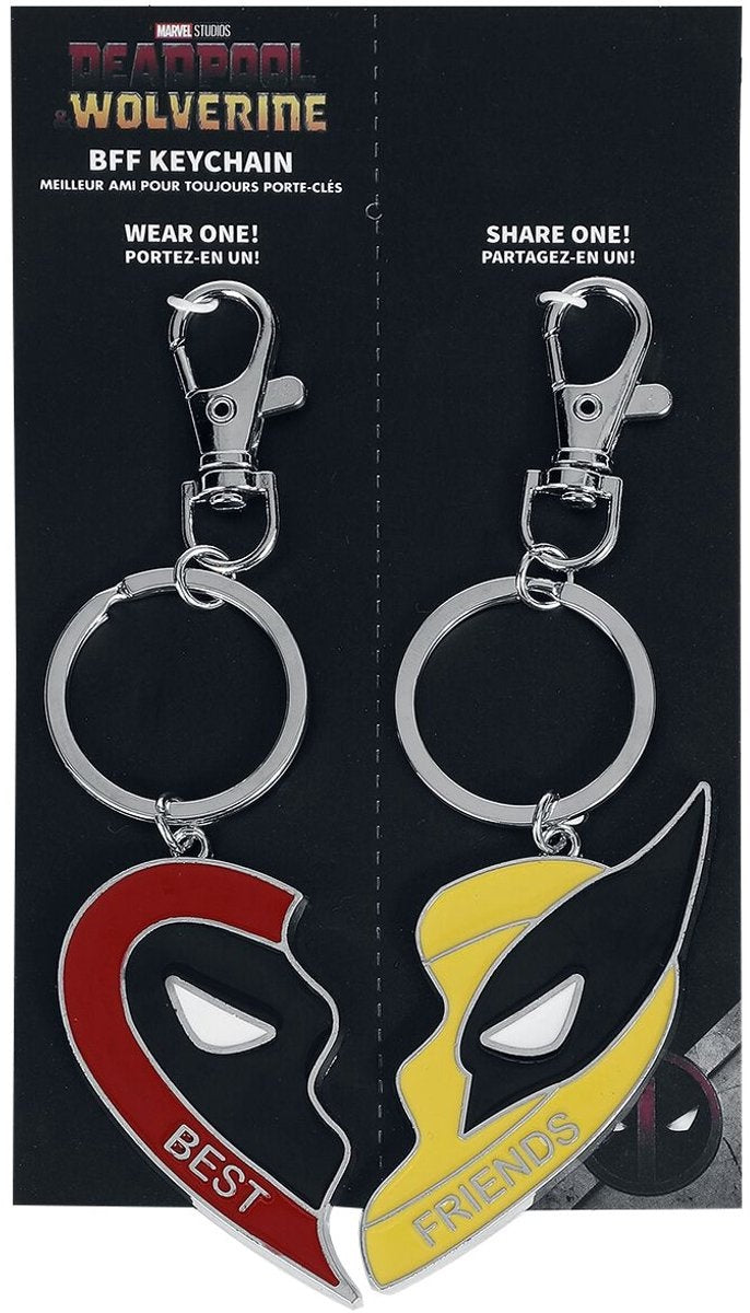 Deadpool 3 – wolverine – come together bff key chain unisex sleutelhanger – meerkleurig – standard
