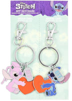 Stitch & angel bff keychain set