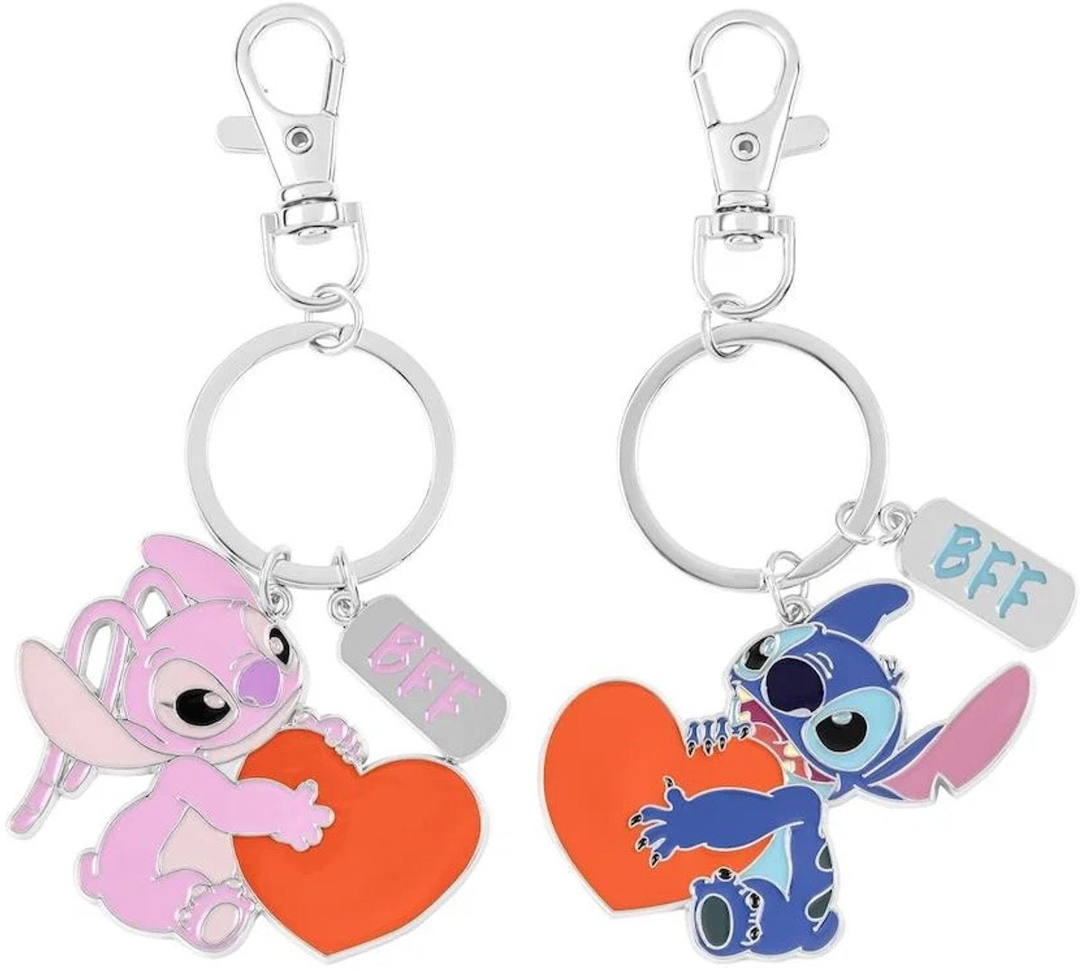 Stitch & angel bff keychain set