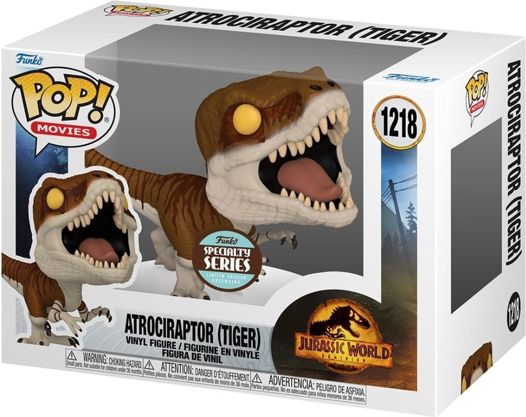 Funko atrociraptor (tiger) – funko pop – jurassic world 3: dominion figuur – 9cm