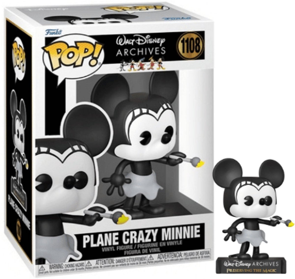 Funko mickey mouse verzamelfiguur disney pop minnie mouse – plane crazy minnie (1928) 9 cm