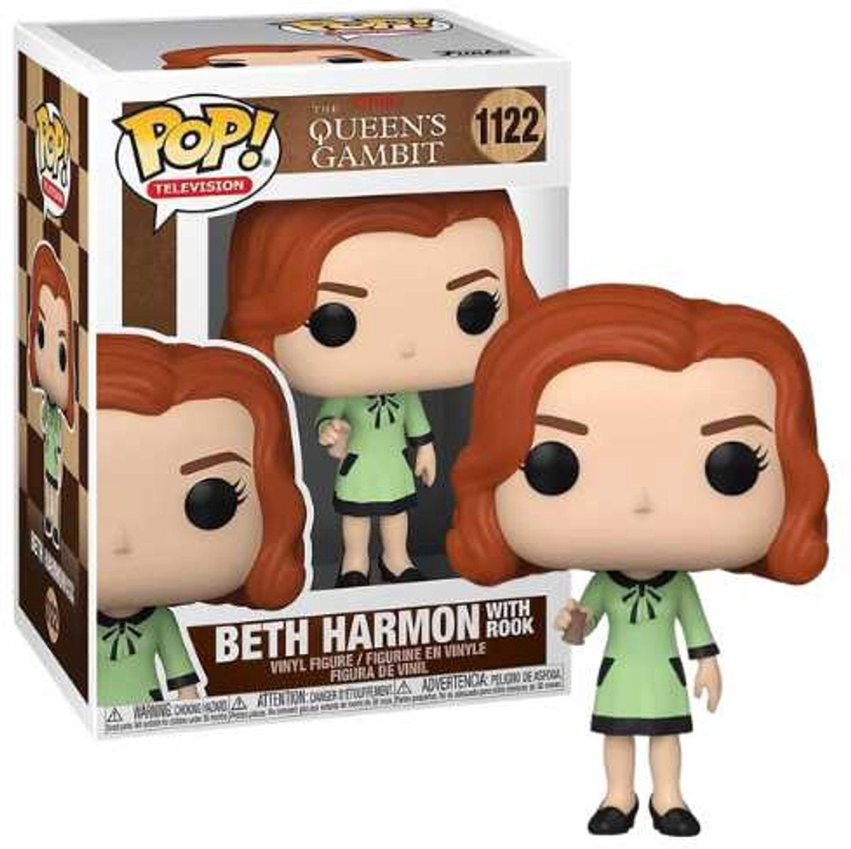Funko pop television: queens gambit – beth harmon with rook #1122 [box condition 75/10]