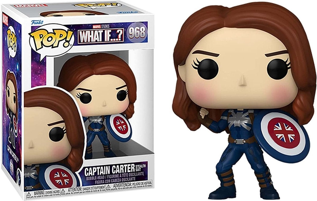 Funko what if...? – marvel pop animation captain carter (stealth) 9 cm verzamelfiguur