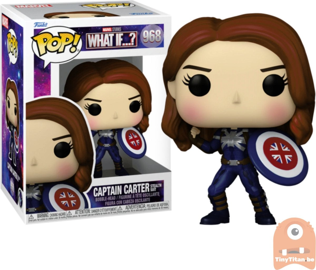 Funko what if...? – marvel pop animation captain carter (stealth) 9 cm verzamelfiguur