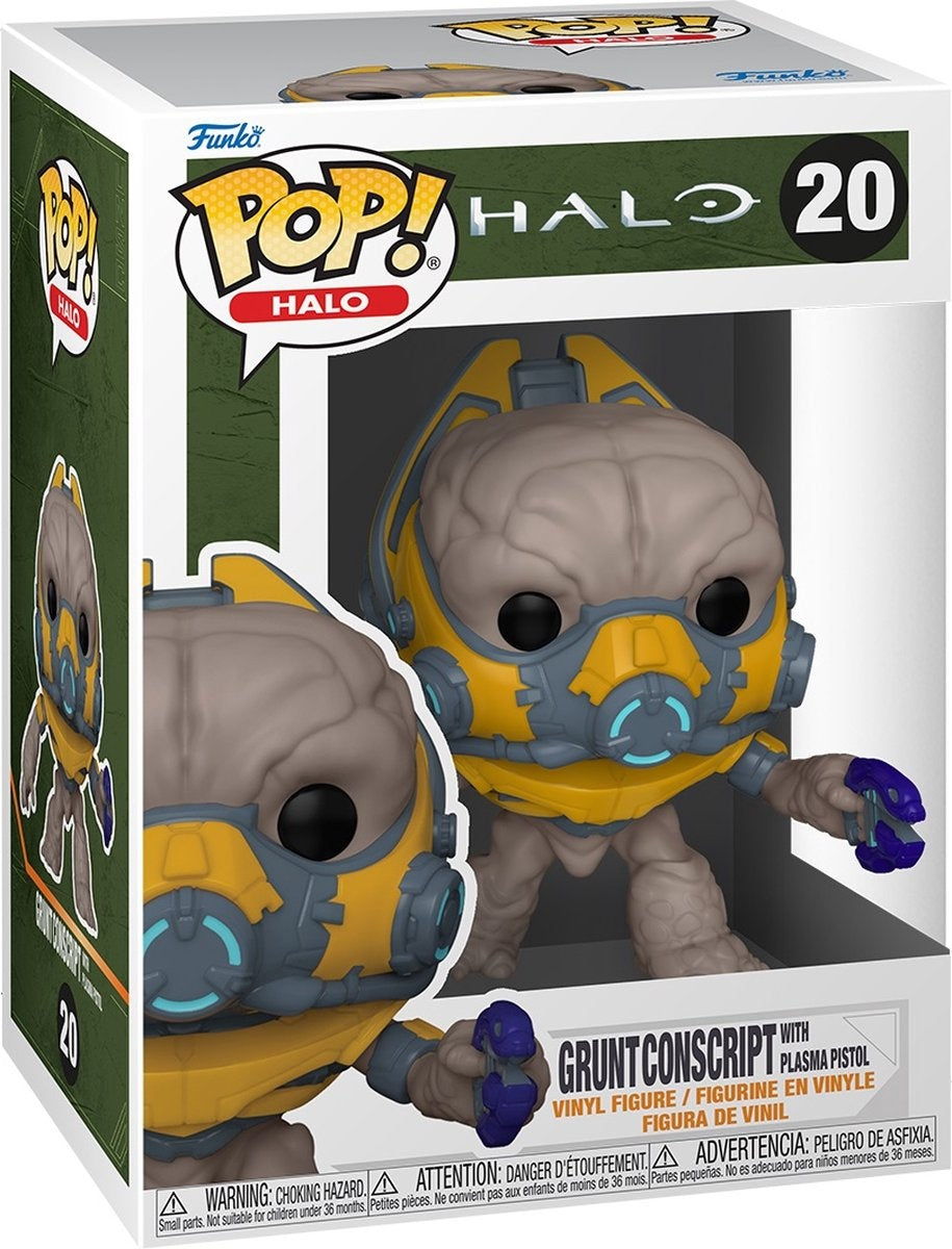 Halo infinite funko pop vinyl: grunt conscript with plasma pistol