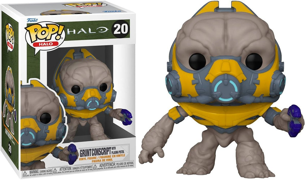 Halo infinite funko pop vinyl: grunt conscript with plasma pistol