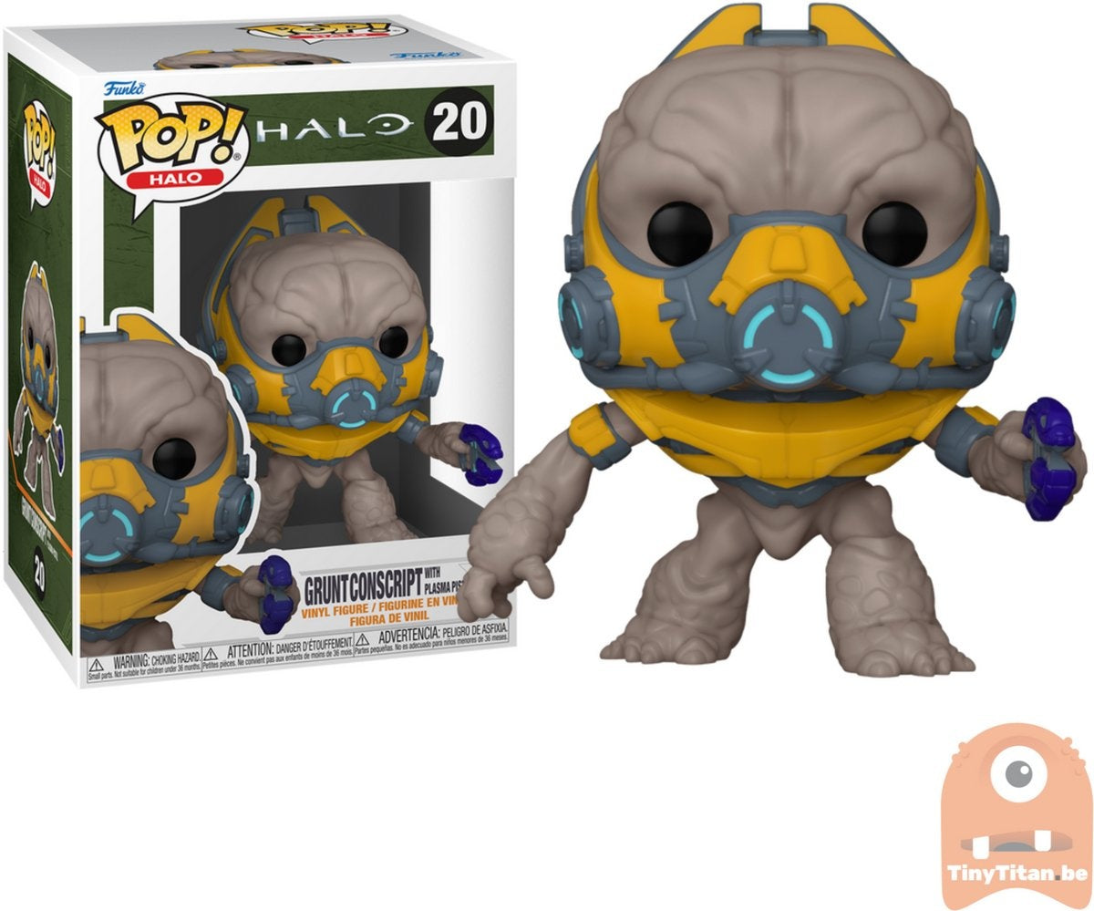 Halo infinite funko pop vinyl: grunt conscript with plasma pistol
