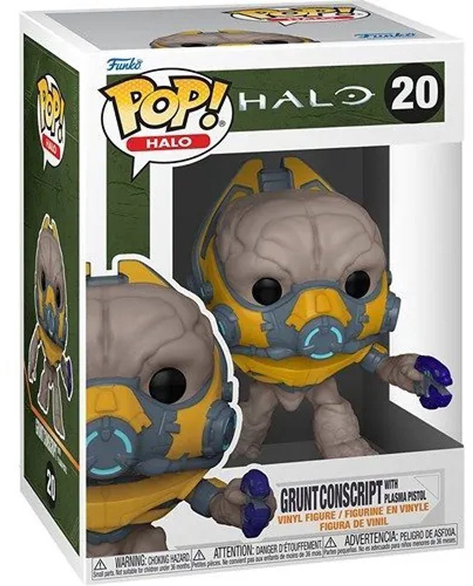 Halo infinite funko pop vinyl: grunt conscript with plasma pistol