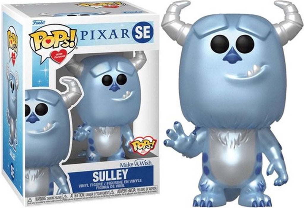 Funko monsters, inc. – disney make a wish 2022 pop disney sulley metallic 9 cm verzamelfiguur – blauw