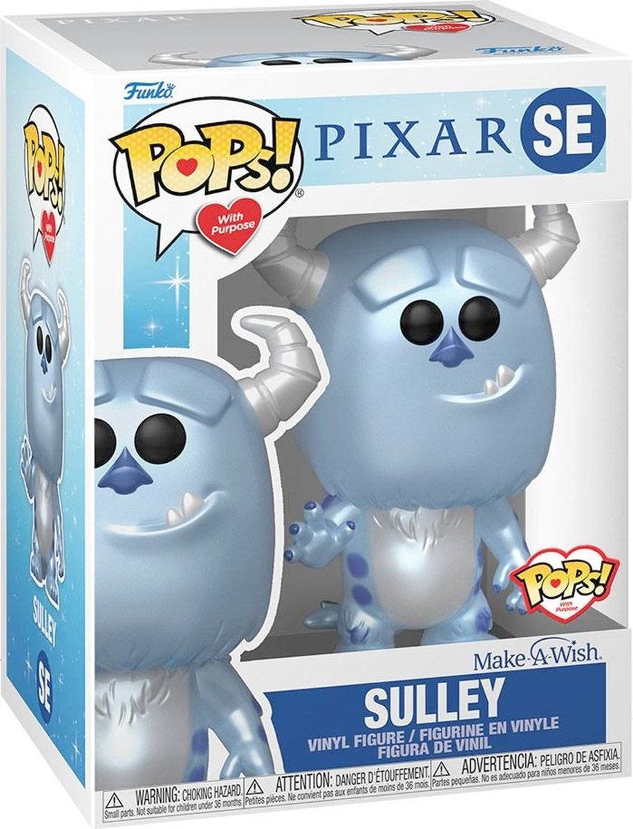 Funko monsters, inc. – disney make a wish 2022 pop disney sulley metallic 9 cm verzamelfiguur – blauw